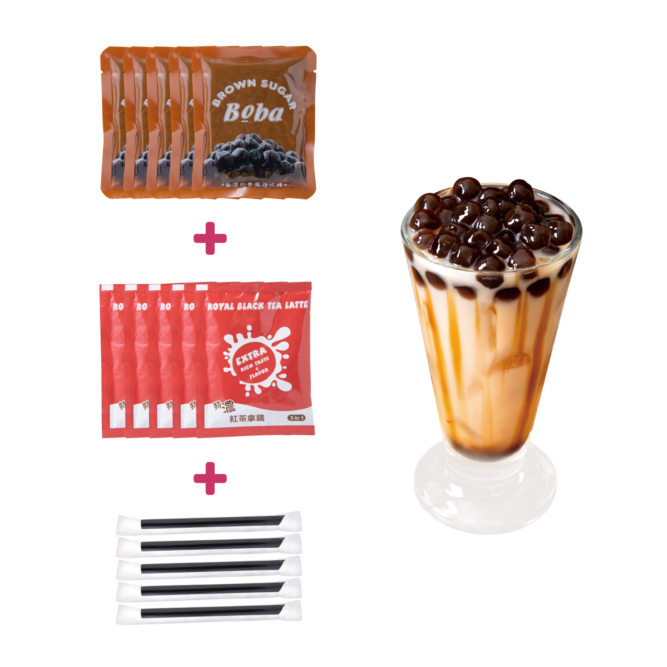 Instant Bubble Tea Kit - BLACK TEA (5 Servings) - Image 3