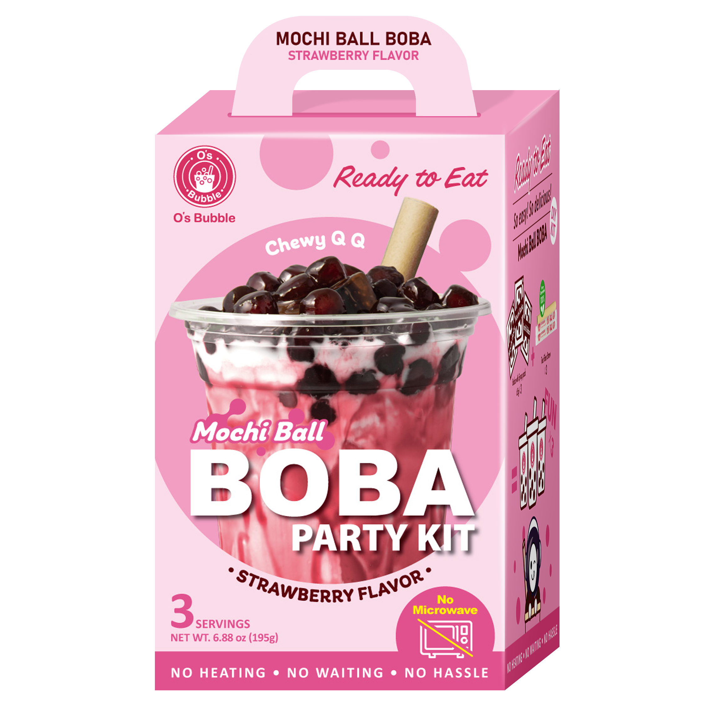 Mochi Boba Party Kit –  Strawberry (3 Servings) | NEW